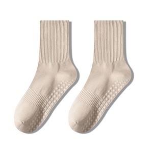 Anna-Kaci 2 Pairs Women's Yoga Non-Slip Crew Socks with Gripped Soles for Pilates and Home Workouts - 1 of 4