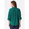Roaman's Women's Plus Size Classic Plaid Button-Front Shirt - 3 of 4