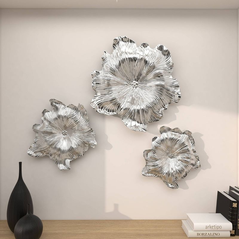 Set of 3 Polystone Floral 3D Wall Decors - Olivia & May, 6 of 19