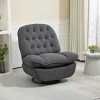 360° Swivel Recliner Adjustable Chair Chenille Swivel Reclining Glider Single Chaise Lounge Sofa Chair With Black Metal Round Base-Cuddlewood - 2 of 4