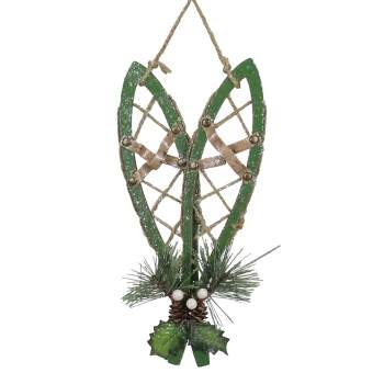 Northlight 12" Green Hanging Snowshoe Christmas Wall Decoration