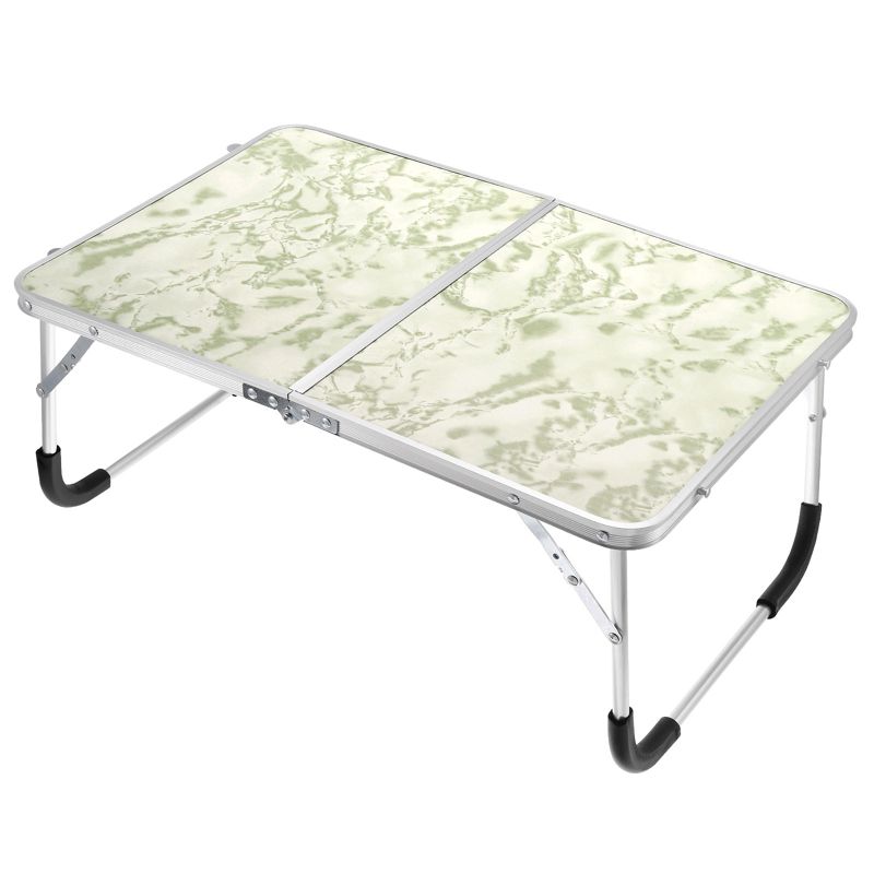 Unique Bargains Bed Sofa Picnic Foldable Portable Working Desk White Green 1 Pc, 1 of 6