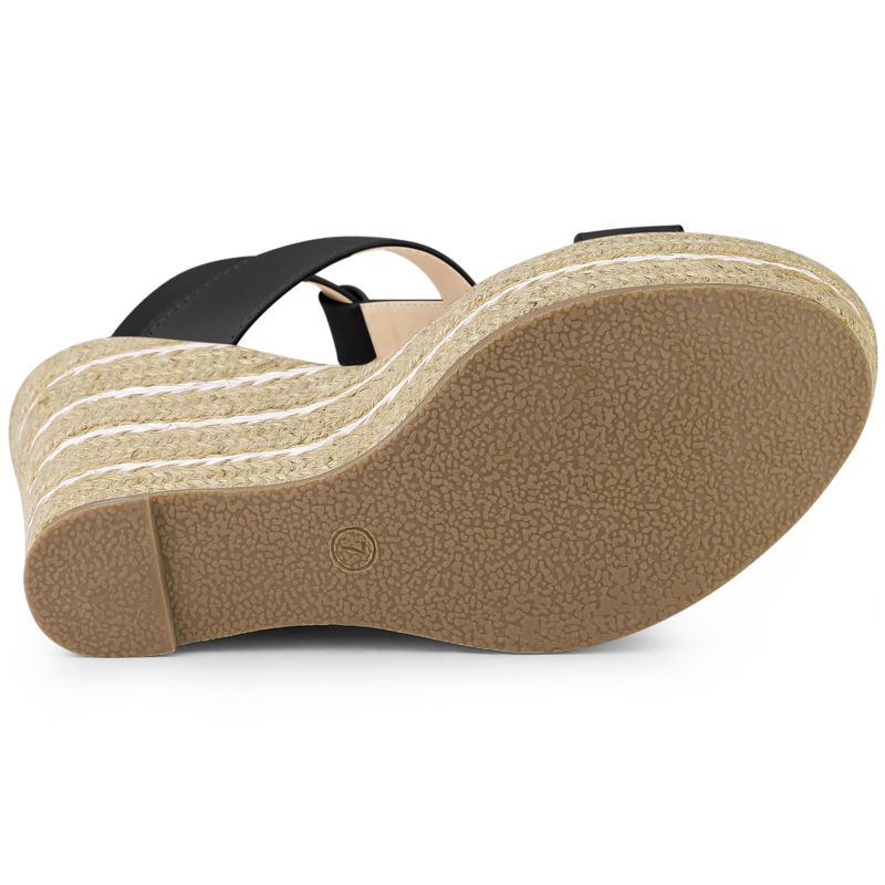 Allegra K Women's Espadrille Strappy Platform Wedges Sandals, 5 of 8