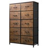 Tall Dresser with 10 Fabric Drawers, Storage Tower with Cabinet, Metal Frame, Organizer Units for Closet - 2 of 4