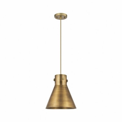Newton Cone - 1 Light Pendant with Metal Shade In Industrial Style-11 Inches Tall and 10 Inches Wide