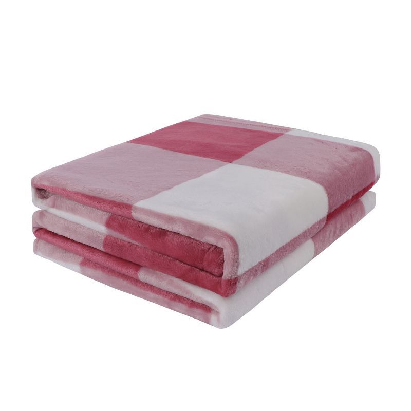 1 Pc 100% Microfiber Polyester Plaid Buffalo Checker Soft Fleece Sleeping Bed Blankets - PiccoCasa, 5 of 6