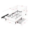 TiramisuBest Twin Size Upholstered Platform Bed Frame with 2 Storage Drawers, Adjustable Velvet Sofa Bed, Space-Saving Design for Bedroom, Beige - 3 of 4