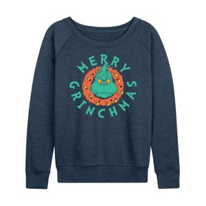 Women's - Dr. Seuss -  Lightweight French Terry Wide Neck Long Sleeve Shirt - 1 of 4
