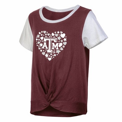 NCAA Texas A&M Aggies Girls' White Tie T-Shirt