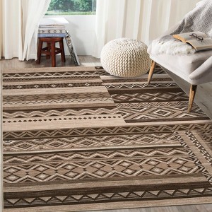 Washable Living Room Rugs Farmhouse Geometric Area Rug Soft No Slip Non-Shedding Carpet for Bedroom Dining Room Home Office - 1 of 4
