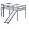 Vynxaria Twin Low Loft Bed with Slide, Ladder & Safety Guardrails - Rubber Wood Design - 4 of 4