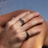 Gold Stackable Rings for Women Non Tarnish, 18k Gold Plated Cubic Zirconia Rings, Silver Gold Multi Ring Mixed Metals Stack Rings Set - 3 of 4