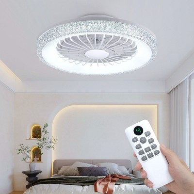 HUMHOLD 20" Ceiling Fans with Lights and Remote, Low Profile Ceiling Fan with 6 Wind Speed