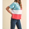 Women's American Flag Mineral Washed Knit Top - AnnieWear - 2 of 3