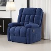 MAYEERTY Ergonomic Recliner Chair - 110-161¡ã Adjustable Recline, Footrest & Side Pocket for Living Room (Dark Blue) - 2 of 4