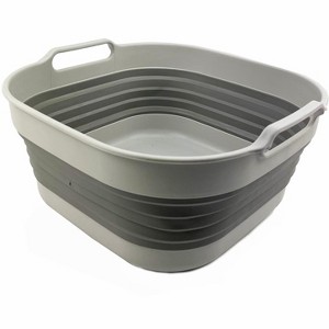 SAMMART Collapsible Tub 10L - Portable/Space Saving Plastic Tub, Grey - 1 of 4