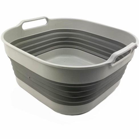 SAMMART Collapsible Tub 10L - Portable/Space Saving Plastic Tub, Grey - image 1 of 4