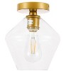 Elegant Lighting Gene 1 light Brass and Clear glass Flush mount - 3 of 4