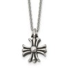 Chisel Stainless Steel Antiqued and Polished Fancy Cross Pendant on a 24.5" Cable Chain Necklace - 2 of 4