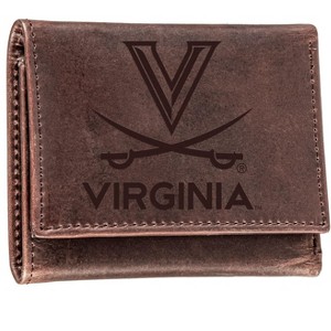 Evergreen NCAA Virginia Cavaliers Brown Leather Trifold Wallet Officially Licensed with Gift Box - 1 of 1