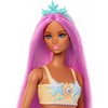 Barbie Mermaid Doll with Pink Hair, Soft Orange Tail and Headband Accessory - 3 of 4
