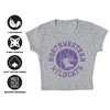 Women's Northwestern University Classic Retro Stamp Cap Sleeve Baby Rib Crop Top Athletic Heather - 4 of 4