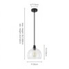 Rennnsan Stenlor 9"W 1-Light Dome Glass Modern Dimmable Pendant in Black - 3 of 4