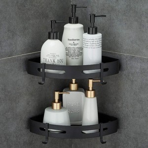 Attop Adhesive Corner Shelf Bathroom Shower Rack Storage Rack for Kitchen Bathroom No Drilling Required 2 Tier Bathroom Corner Rack Shower Rack - 1 of 4