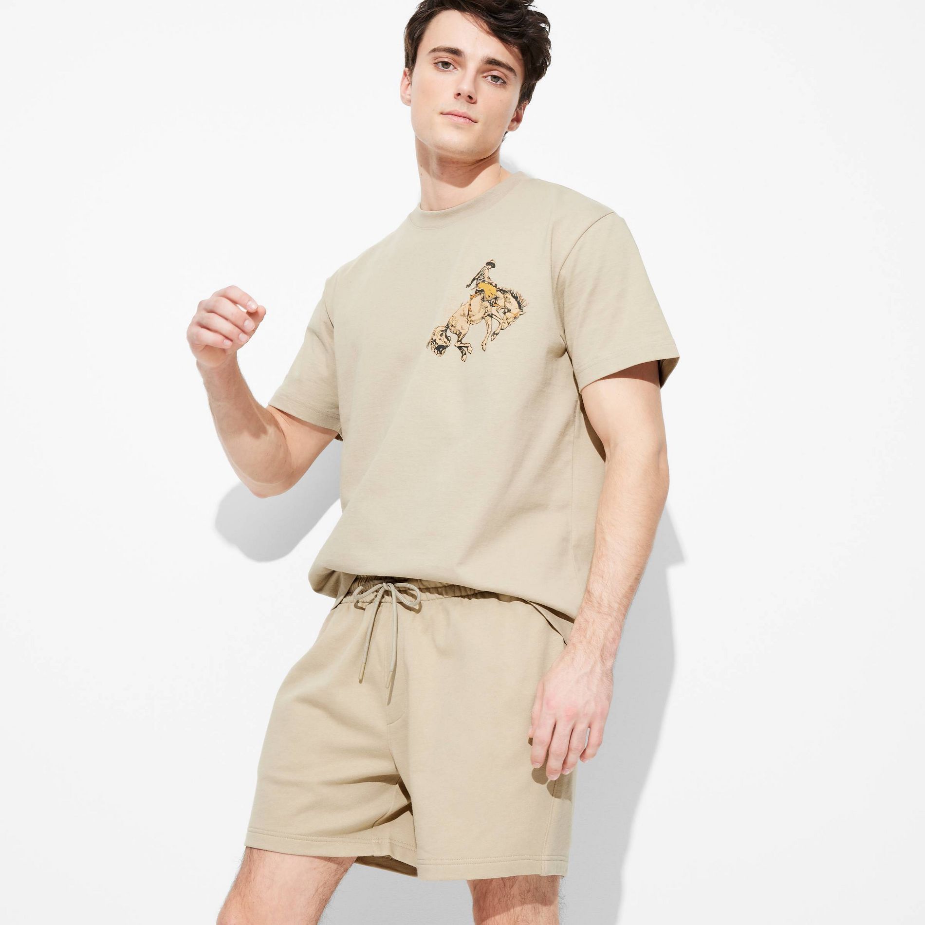 Men's 6" Knit Shorts - Original Use™ Tan L: French Terry, Drawstring Waist, Lightweight, Above Knee