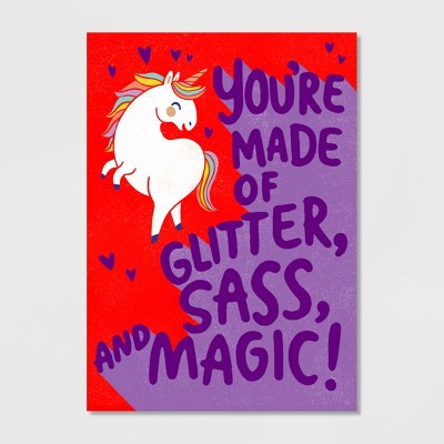 Glitter Sass and Magic Valentine's Day Greeting Card