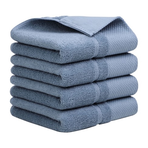 Solid Luxury Premium Cotton 900 GSM Highly Absorbent 4 Piece Hand Towel  Set, White by Blue Nile Mills