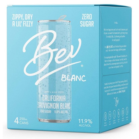 Bev California Sauvignon Blanc White Wine - 4pk/250ml Cans : Target