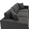 UPHA 4-Seat Sectional Sofa Polyester Fabric Couch Set with Convertible Ottoman for Living Room - 4 of 4