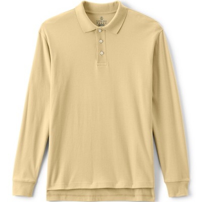 Lands' End School Uniform Men's Long Sleeve Interlock Polo Shirt - X ...