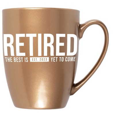 Elanze Designs Retired The Best Is Yet To Come Est 2023 Bronze 10 ounce New Bone China Coffee Cup Mug