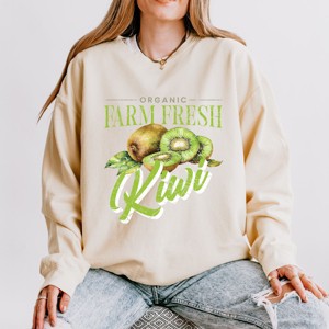Simply Sage Market Farm Fresh Kiwi Watercolor Lightweight Garment Dyed Sweatshirt - 1 of 4