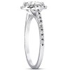 Pompeii3 1 3/4Ct Moissanite Lab Created Diamond Cushion Halo Engagemeng Ring 14k White Gold - 2 of 4