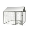 LAOTIES Heavy Duty Outdoor Dog Kennel,Large Metal Playpen with Rotating Feeder,Waterproof UV Cover,Lockable Door - 3 of 4