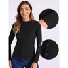 Allegra K Women's Stretch Long Sleeve Crew Neck Casual Knit Sweater Top - 2 of 4