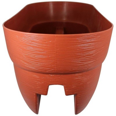 Terracotta Orange Resin Self-Watering Rail Planter Grow Box