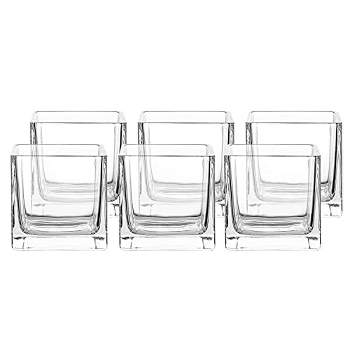 Whole Housewares 5" Square Clear Glass Vase - 4 Pack