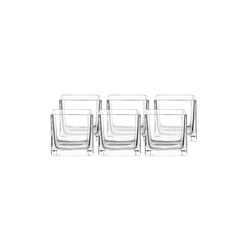 Whole Housewares 5" Square Clear Glass Vase - 4 Pack, 1 of 4