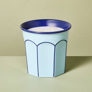 Arch Embossed Ceramic Jar Candle Coral 12oz - Hearth & Hand™ with Magnolia - 1 of 3