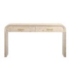 ACEPANO 59 in. W Unique Retro Console Table with Open Style & Two Top Drawers-Natural - 3 of 4