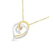Haus of Brilliance 10K Gold Diamond Accent Open Double Heart Spiral Curl Pendant Necklace - 3 of 4