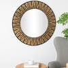 36"x36" Wood Handmade Abstract Carved Wall Mirror - Olivia & May: Bohemian Style, Pine Frame - 2 of 4