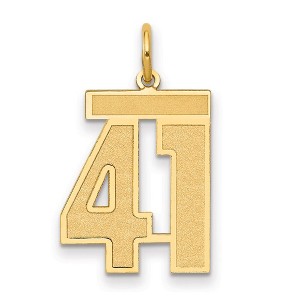 Black Bow Jewelry 14k Yellow Gold, Jersey Collection, Medium Number 41 Pendant - 1 of 3