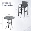 Ridstar 3 Pieces Outdoor Patio Round Bar Table Set For Lawn & Garden-Gray - 2 of 2