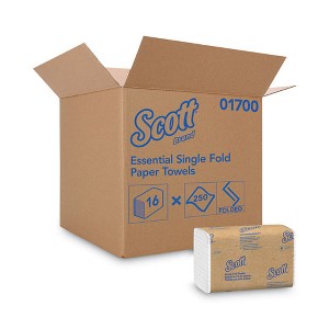 Scott Essential Single-Fold Towels, Absorbency Pockets, 9.3 x 10.5, 250 / Pack, 16 Packs / Carton - 1 of 4