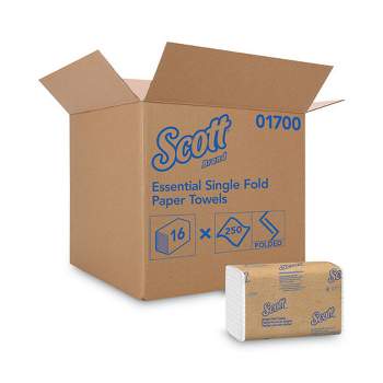 Scott Essential Single-Fold Towels, Absorbency Pockets, 9.3 x 10.5, 250/Pack, 16 Packs/Carton